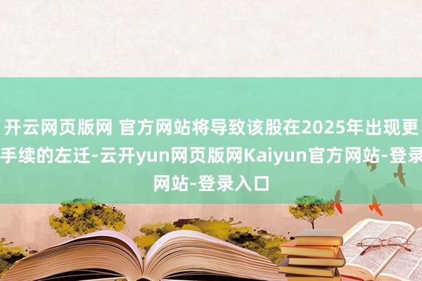 开云网页版网 官方网站将导致该股在2025年出现更为合手续的左迁-云开yun网页版网Kaiyun官方网站-登录入口